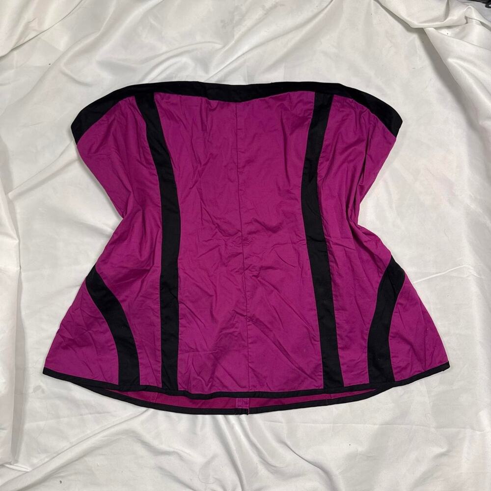 Purple black strapless corset